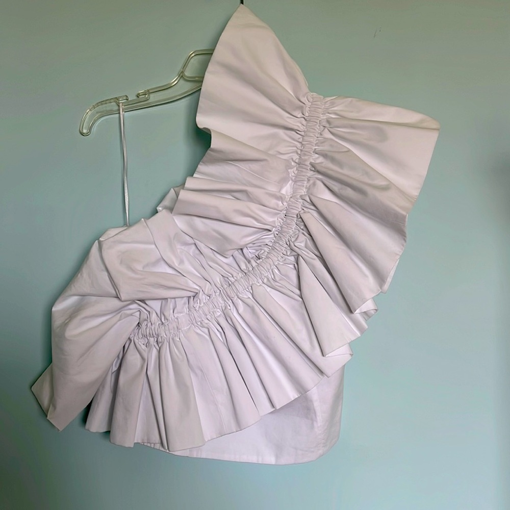 Zara white ruffled top